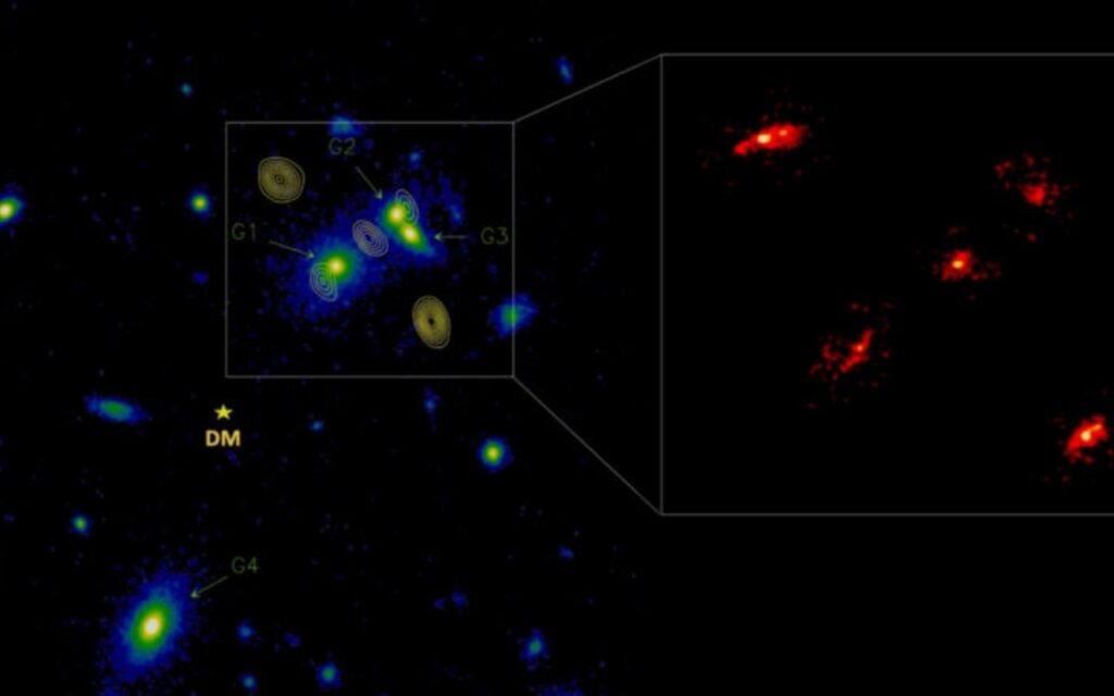 Descubren una rara Cruz de Einstein que revela materia oscura en el universo primitivo 