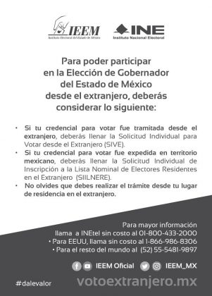 Promueven el voto de los mexiquenses en el extranjero