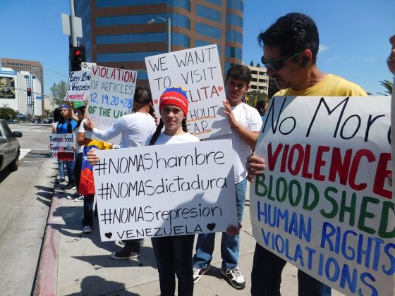 Venezolanos en Los Angeles dijeron presente en protesta mundial