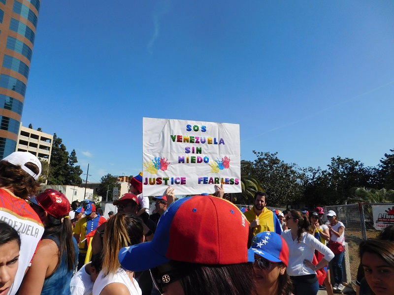 Venezolanos en Los Angeles dijeron presente en protesta mundial