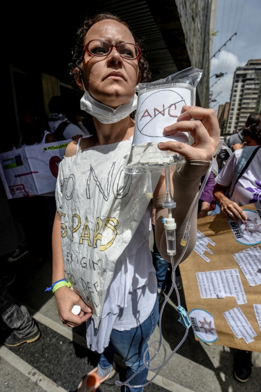 venezolanos protestan por falta de medicinas 