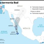 Declaran alerta naranja en zona turística de México ante tormenta tropical Bud