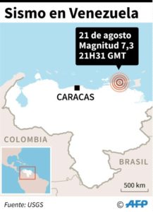Terremoto de magnitud 7,3 sacudió Venezuela y Trinidad y Tobago sin dejar víctimas mapa