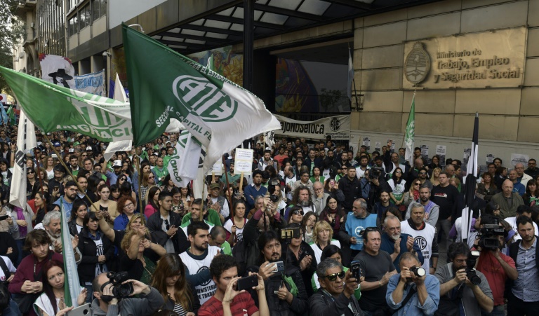 Protestas en Argentina contra el ajuste fiscal