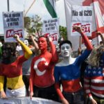 Argentinos manifestaron contra el G20 bajo un imponente despliegue de seguridad