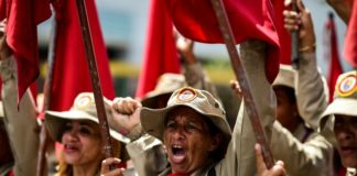 Chavistas se manifiestan en Venezuela bajo el lema del antiimperialismo
