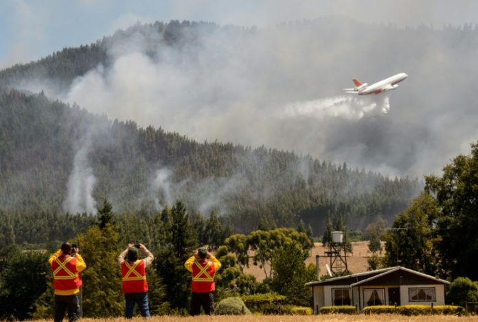 Incendios forestales mantienen en jaque zona sur de Chile