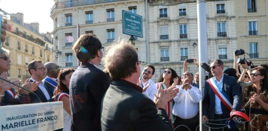 "Flores de resistencia" en la inauguración del jardín Marielle Franco en París