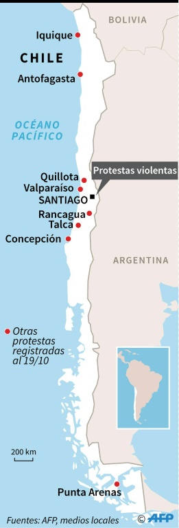 Chile paralizado ante peores protestas desde retorno a la democracia