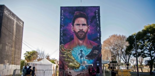 Dedican mural gigante a Lionel Messi en ciudad de Argentina