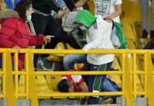 Cierran estadios de fútbol en Bogotá tras violencia entre hinchas