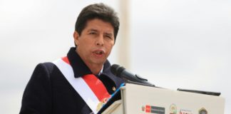 El presidente de Perú, Pedro Castillo, en un acto público, el 6 de agosto de 2022. © ANDINA/AFP Jhonel RODRIGUEZ