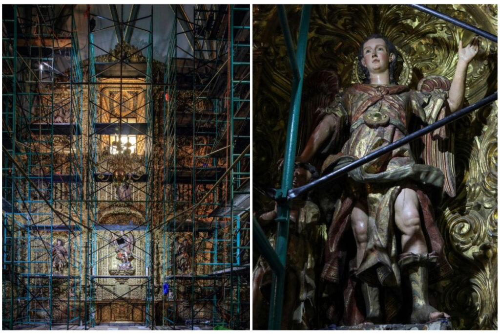 Estudiantes y expertos restauran los retablos de la Capilla de los Santos Ángeles en la Catedral Metropolitana 