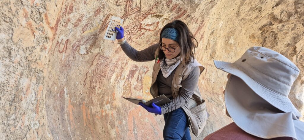 an arte rupestre en Chihuahua tras limpieza en Cueva de las Monas 