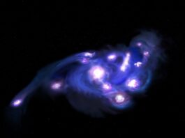 El James Webb y ALMA muestran una galaxia rotante con un enjambre de cúmulos estelares
