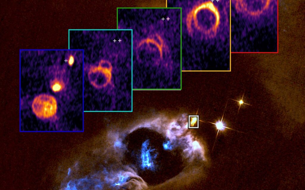 Chorros estelares revelan el pasado violento del nacimiento de una estrella joven